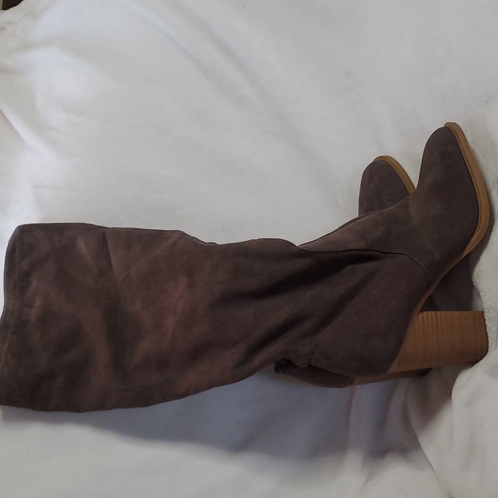 Dark Gray Heeled Boot Barely Worn - image 1